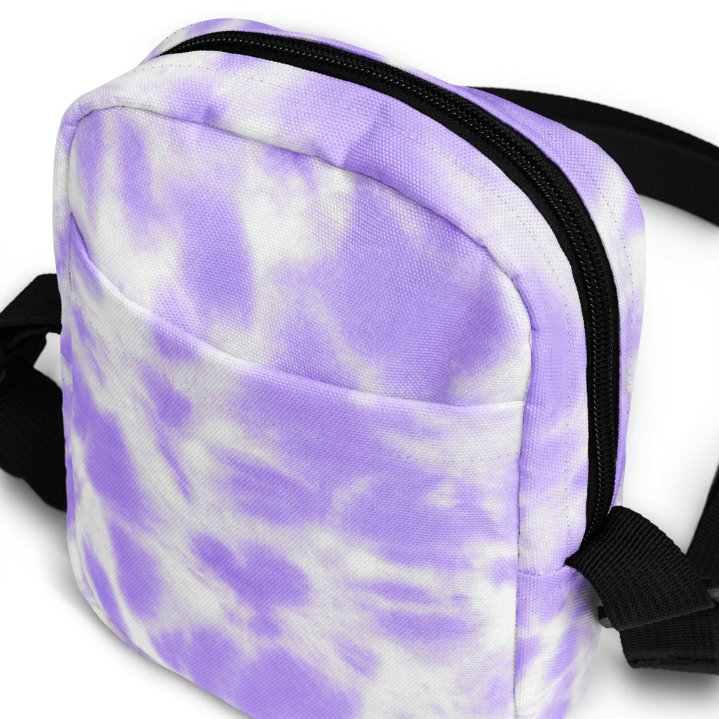 Purple Tie Dye Crossbody Bag – Water Resistant Mini Purse With Adjustable Strap & Pockets