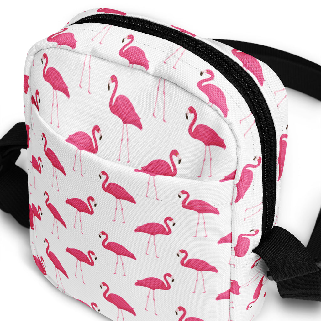 Pink Flamingo Crossbody Bag – Water Resistant Mini Purse With Adjustable Strap & Pockets