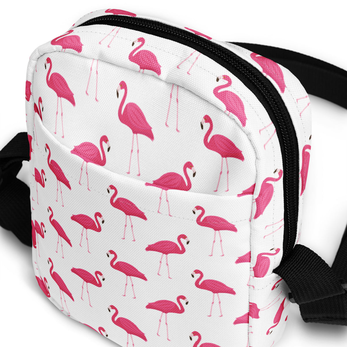 Pink Flamingo Crossbody Bag – Water Resistant Mini Purse With Adjustable Strap & Pockets