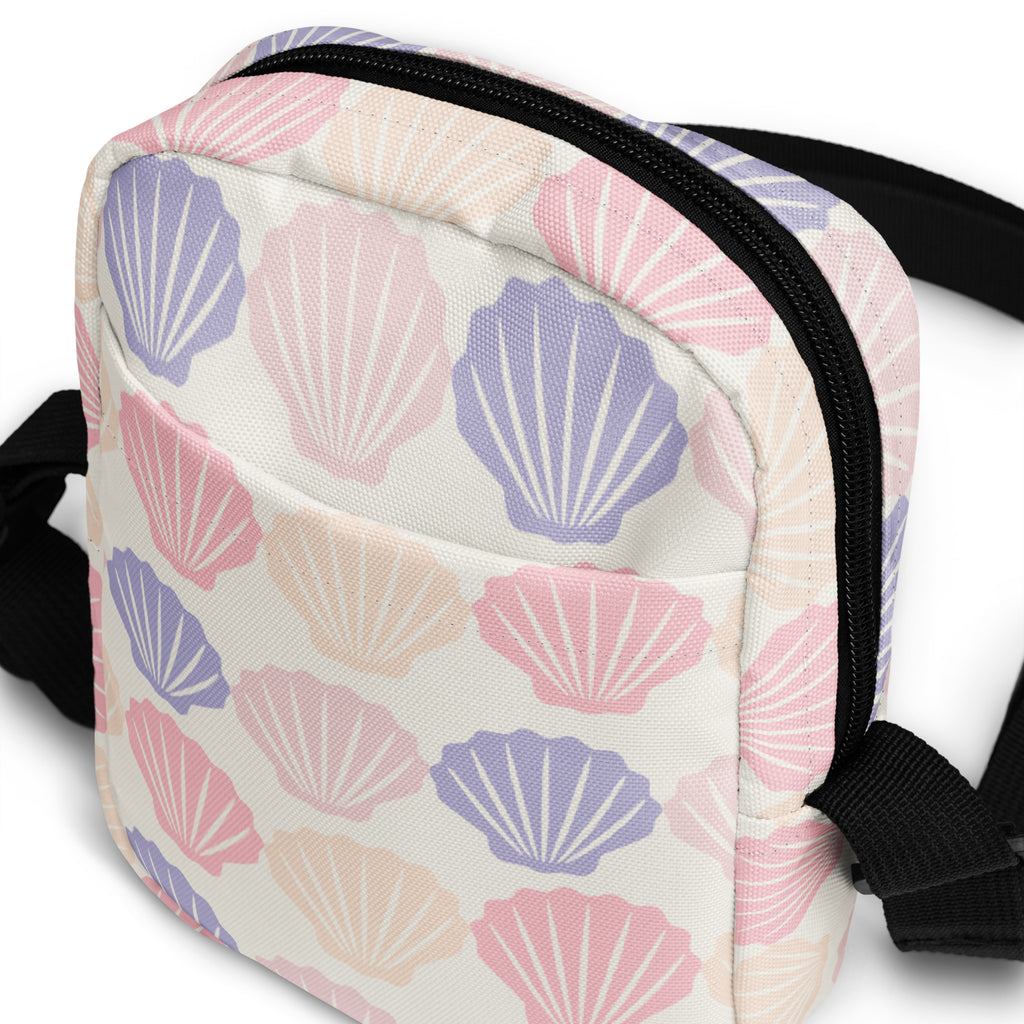 Colorful Pastel Seashell Crossbody Bag – Water Resistant Mini Purse With Adjustable Strap & Pockets
