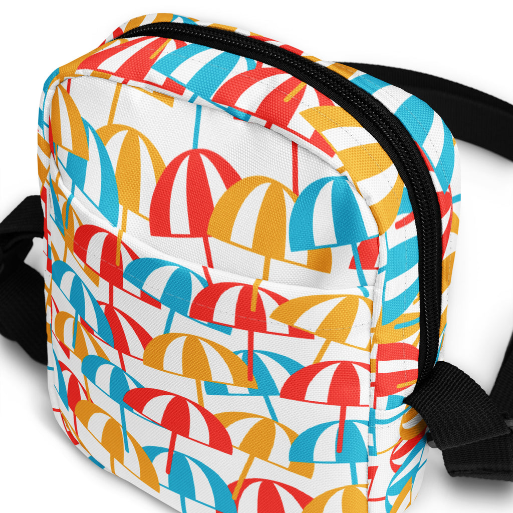 Colorful Beach Umbrella Crossbody Bag – Water Resistant Mini Purse With Adjustable Strap & Pockets