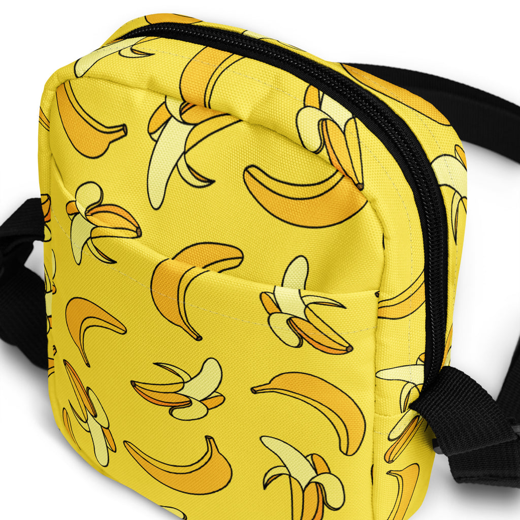 Yellow Banana Crossbody Bag – Water Resistant Mini Purse With Adjustable Strap & Pockets