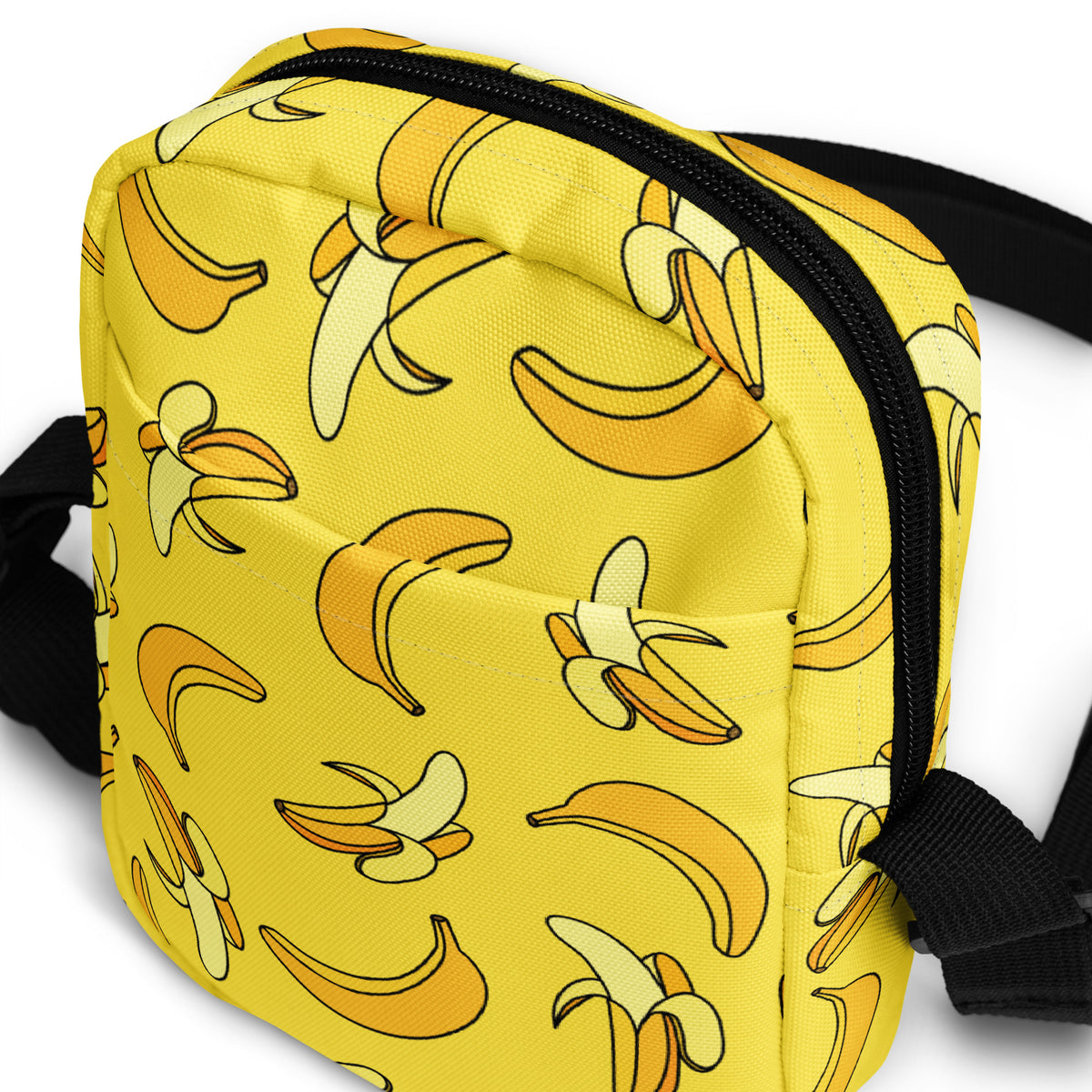 Yellow Banana Crossbody Bag – Water Resistant Mini Purse With Adjustable Strap & Pockets