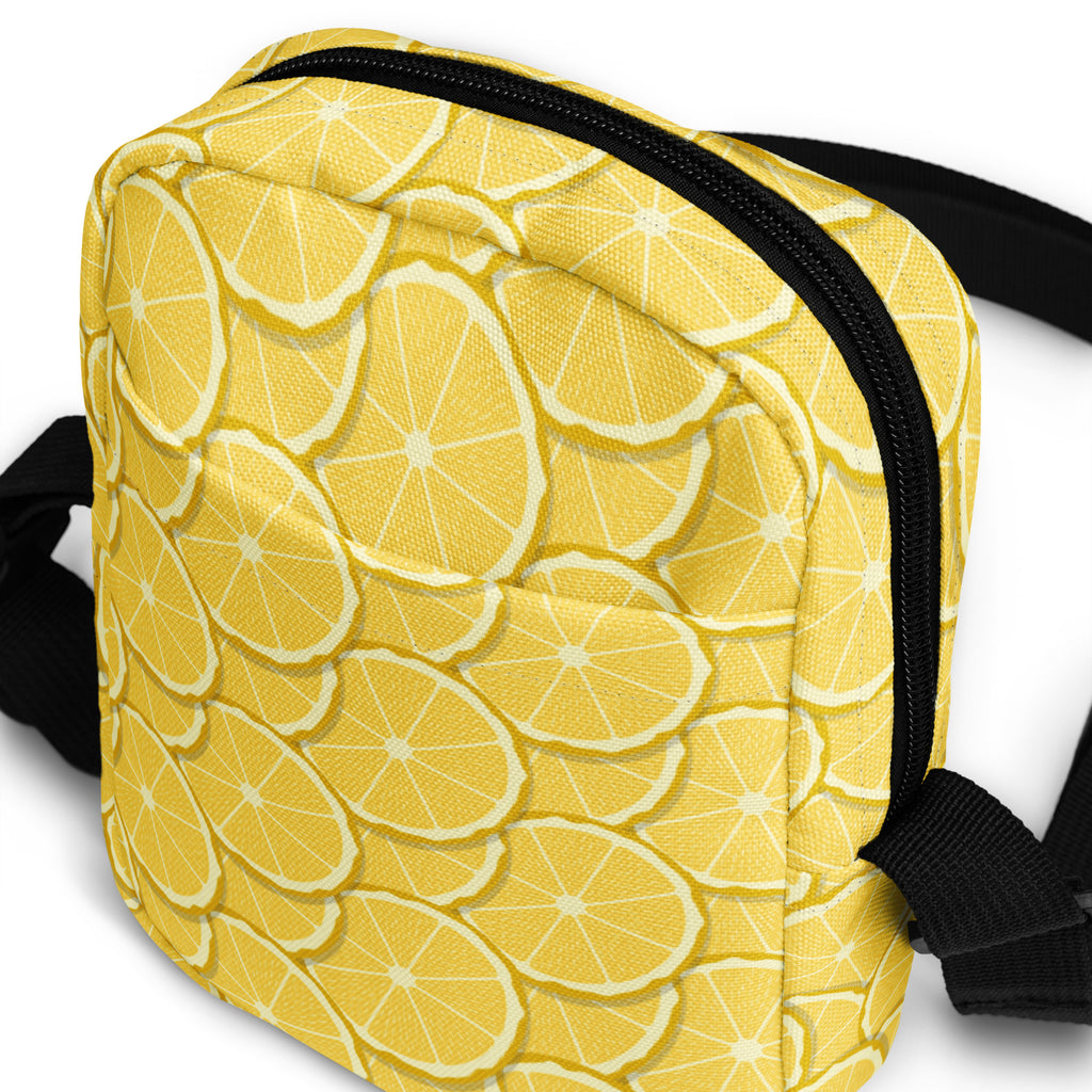Lemon Slice Crossbody Bag – Water Resistant Mini Purse With Adjustable Strap & Pockets