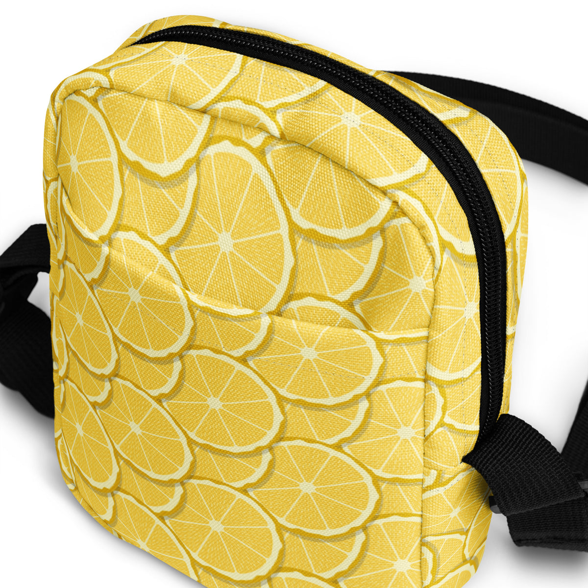 Lemon Slice Crossbody Bag – Water Resistant Mini Purse With Adjustable Strap & Pockets