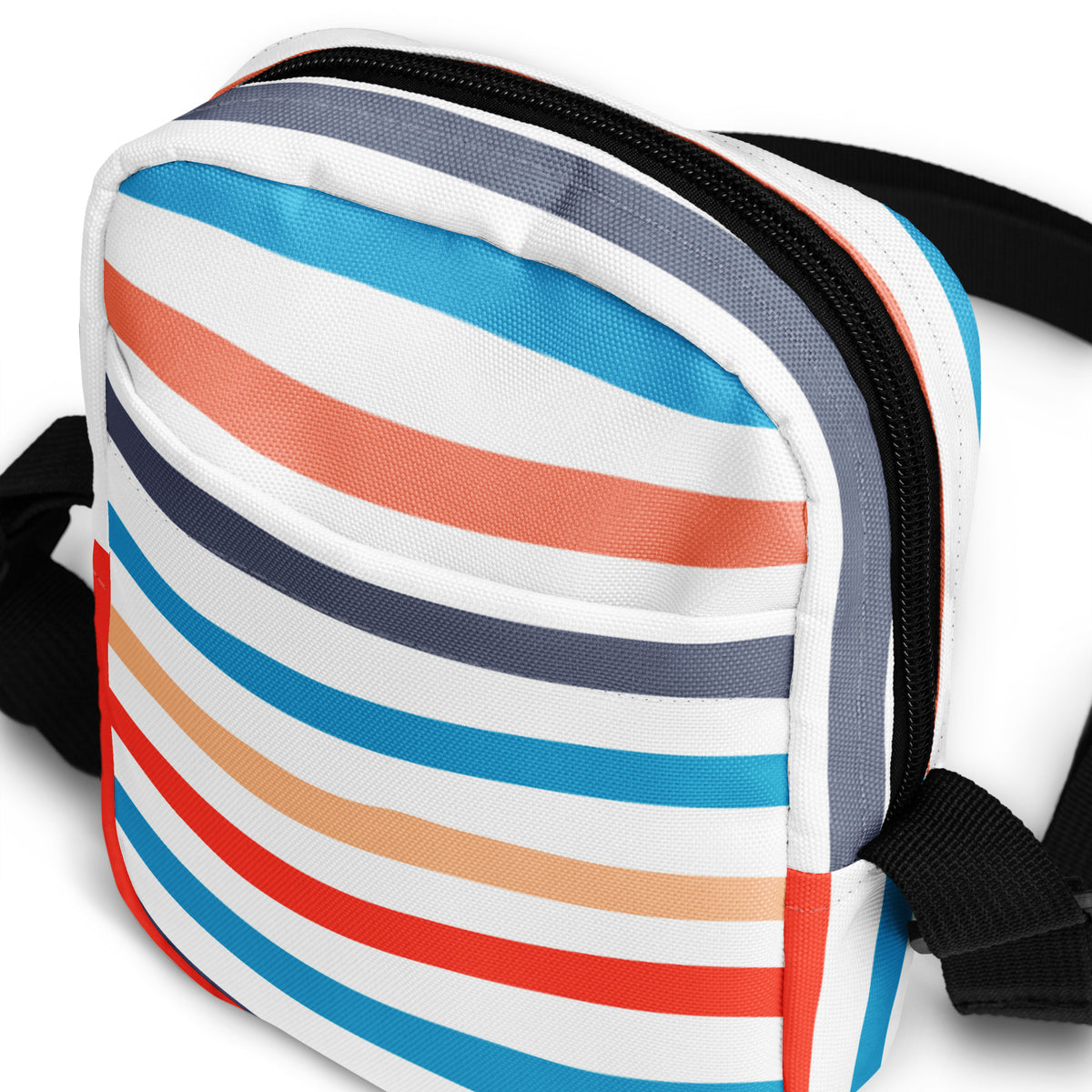 Girls Colorful Striped Crossbody Bag – Water Resistant Mini Purse With Adjustable Strap & Pockets
