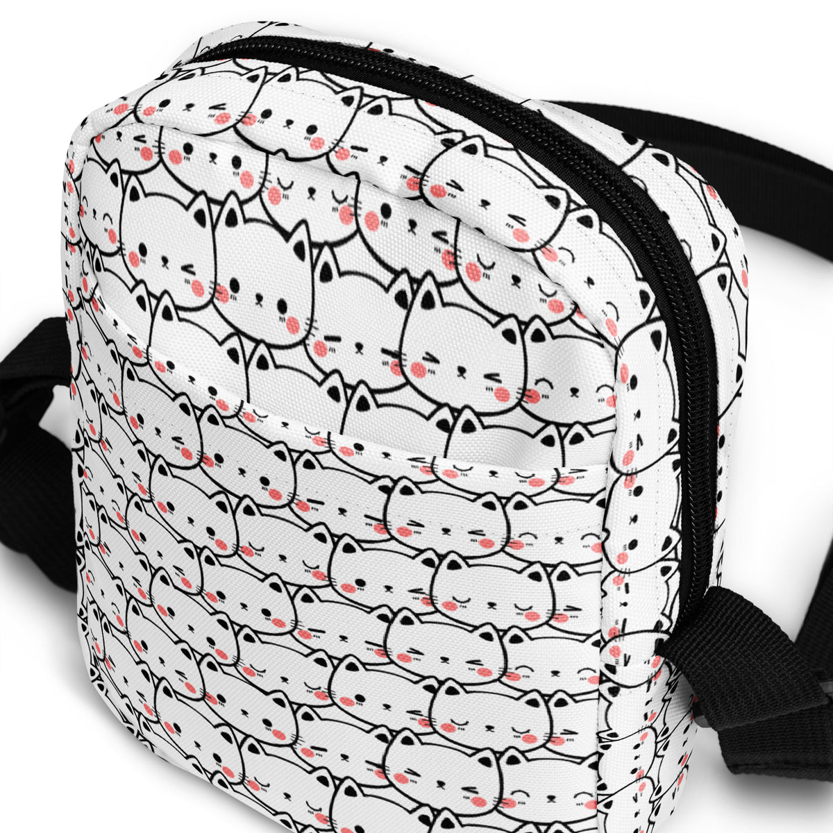 Cat Print Crossbody Bag – Water Resistant Mini Purse With Adjustable Strap & Pockets