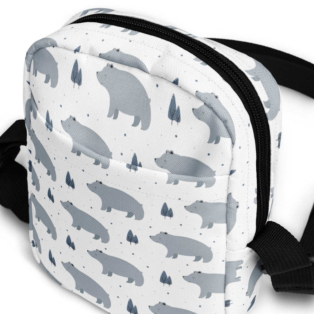 Girls Gray Bear Crossbody Bag – Water Resistant Mini Purse With Adjustable Strap & Pockets