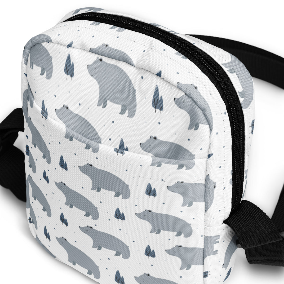 Girls Gray Bear Crossbody Bag – Water Resistant Mini Purse With Adjustable Strap & Pockets