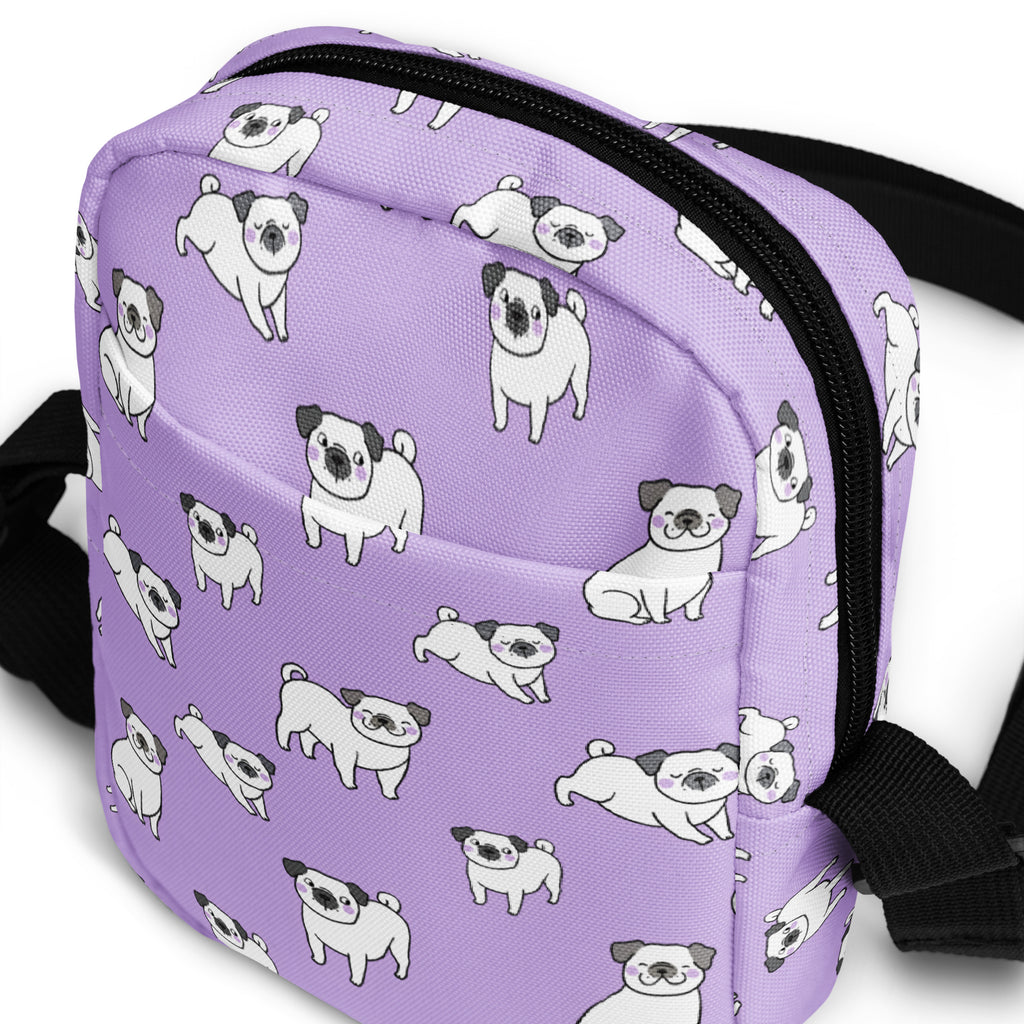 Pink Pug Crossbody Bag – Water Resistant Mini Purse With Adjustable Strap & Pockets