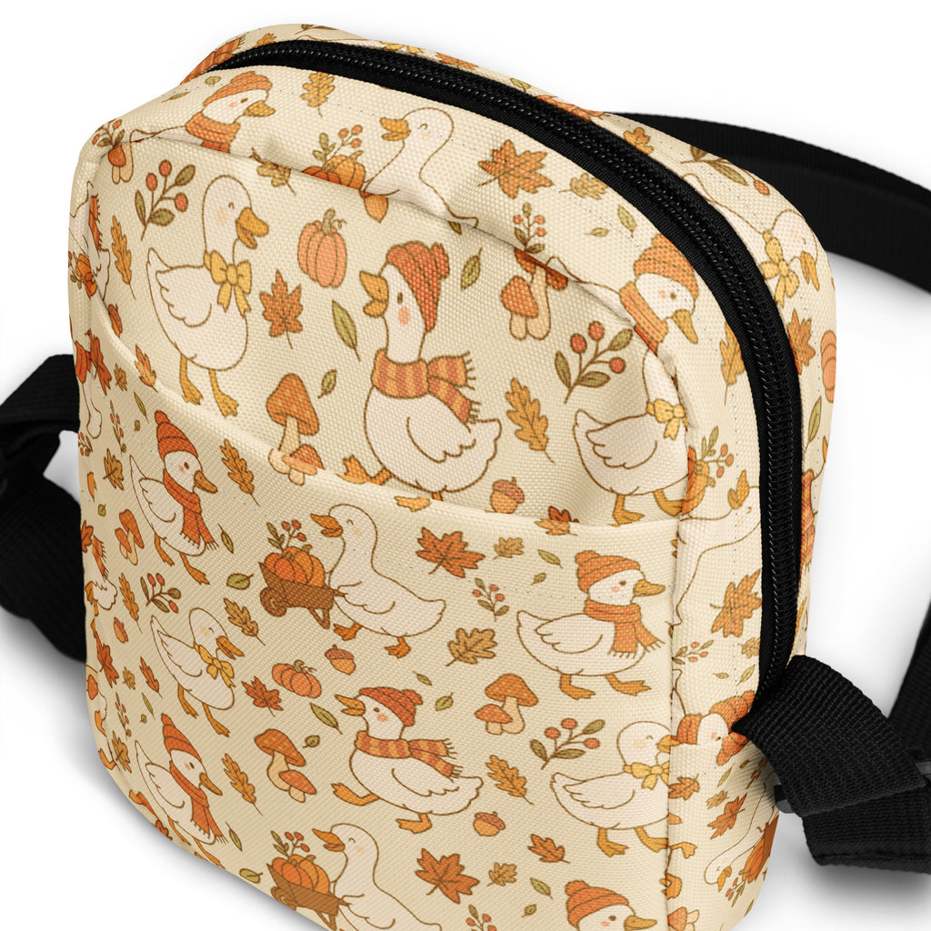 Fall Goose Crossbody Bag – Water Resistant Mini Purse With Adjustable Strap & Pockets