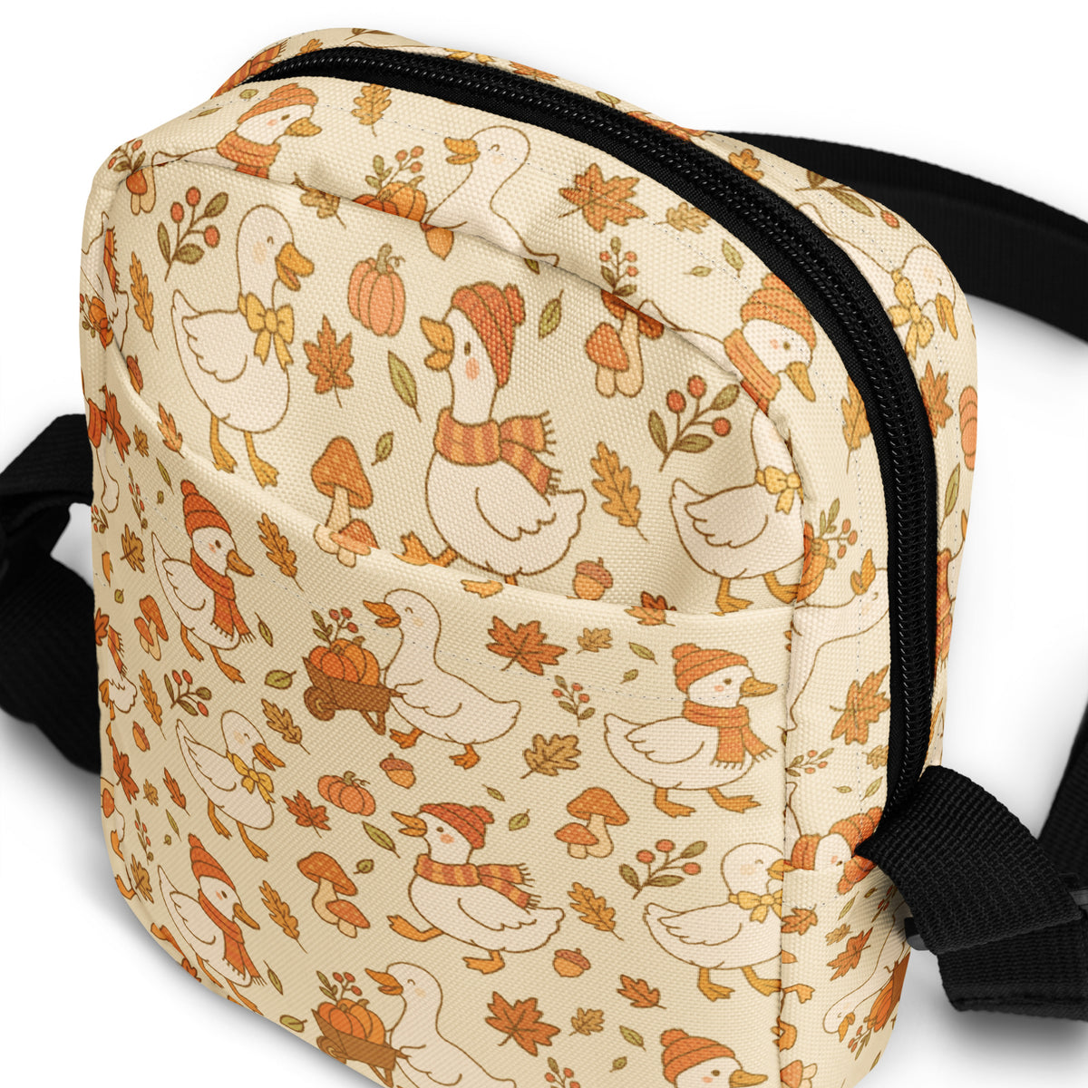 Fall Goose Crossbody Bag – Water Resistant Mini Purse With Adjustable Strap & Pockets