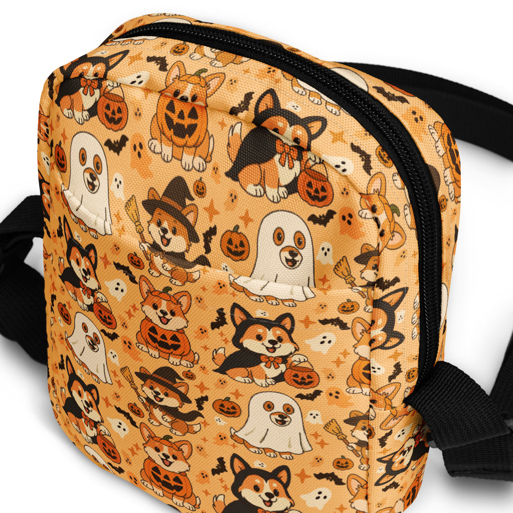 Halloween Corgi Dog Crossbody Bag – Water Resistant Mini Purse With Adjustable Strap & Pockets