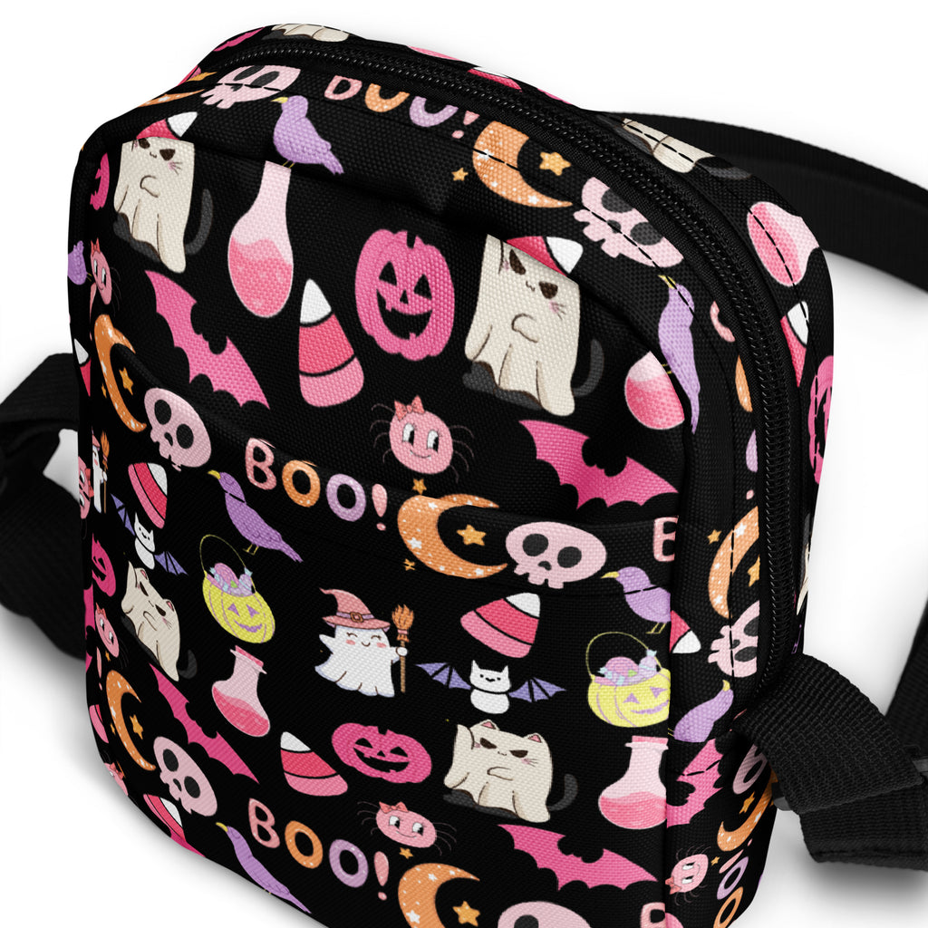 Girls Cute Halloween Crossbody Bag – Water Resistant Mini Purse With Adjustable Strap & Pockets