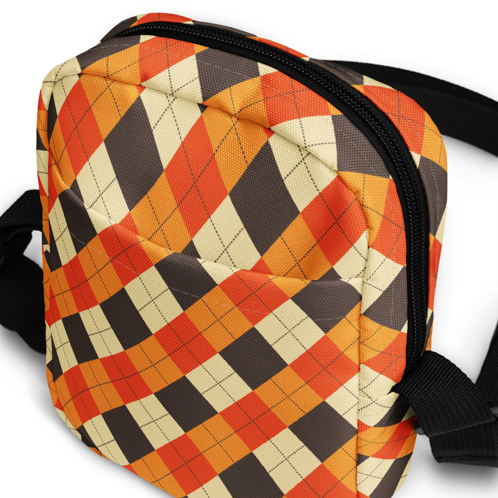 Girls Fall Argyle Crossbody Bag – Water Resistant Mini Purse With Adjustable Strap & Pockets