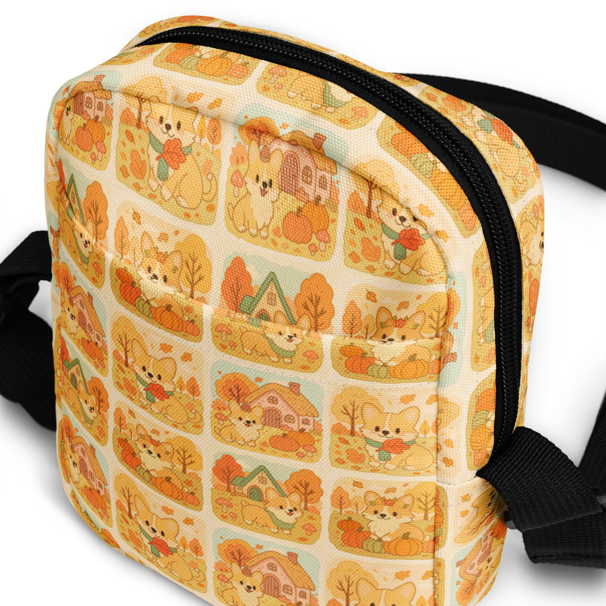 Fall Corgi Crossbody Bag – Water Resistant Mini Purse With Adjustable Strap & Pockets