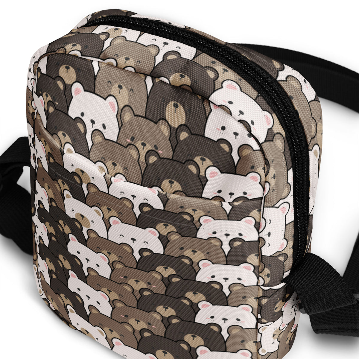 Bear Face Crossbody Bag – Water Resistant Mini Purse With Adjustable Strap & Pockets