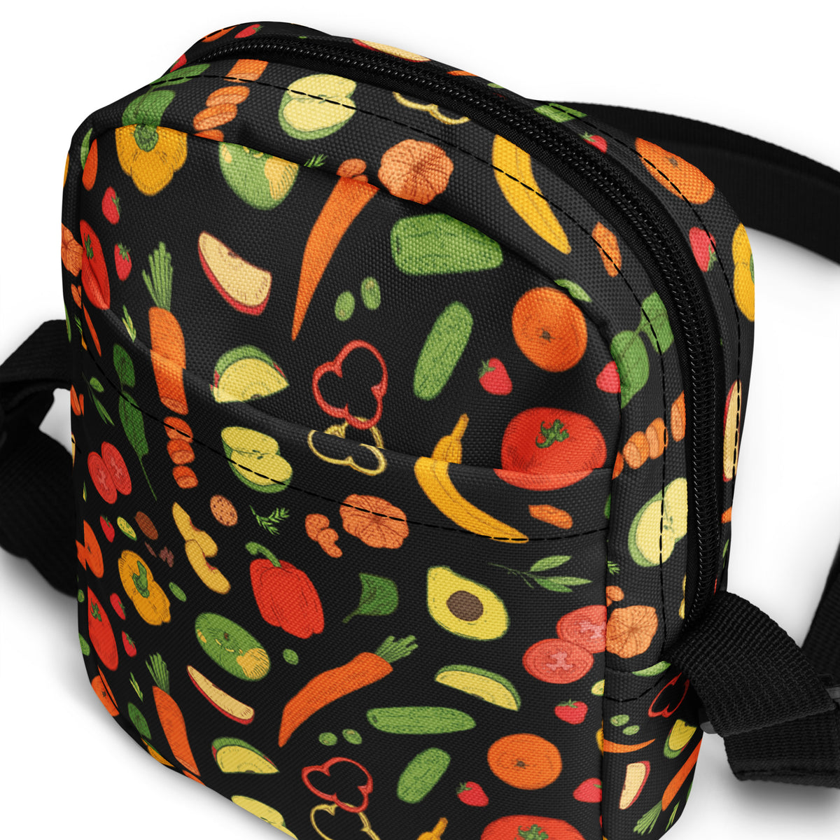 Fruit & Vegetable Crossbody Bag – Water Resistant Mini Purse With Adjustable Strap & Pockets