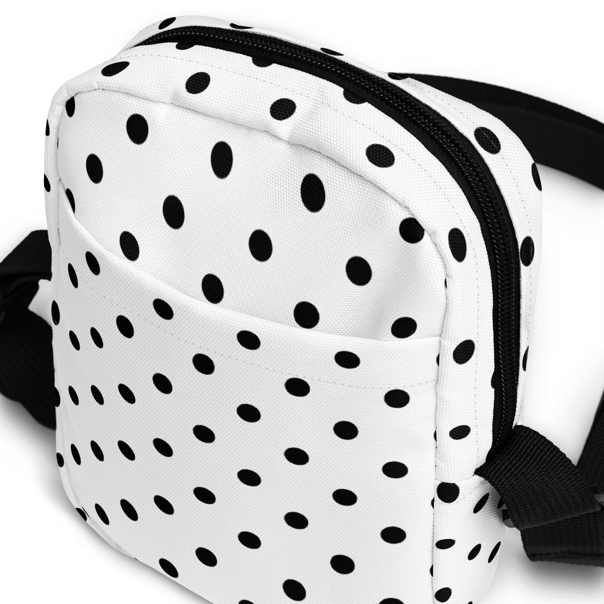 Girls White Polka Dot Crossbody Bag – Water Resistant Mini Purse With Adjustable Strap & Pockets