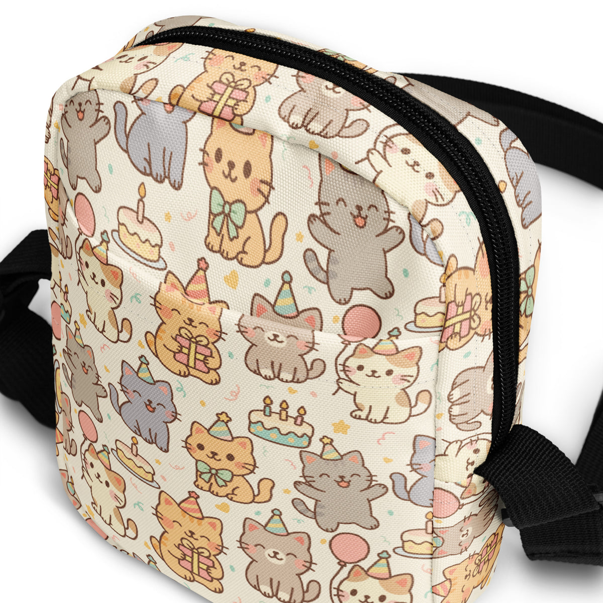 Girls Kitten Birthday Crossbody Bag – Water Resistant Mini Purse With Adjustable Strap & Pockets