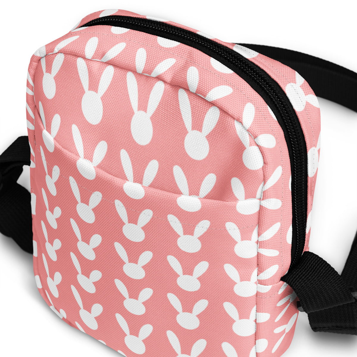 Pink Bunny Crossbody Bag – Water Resistant Mini Purse With Adjustable Strap & Pockets