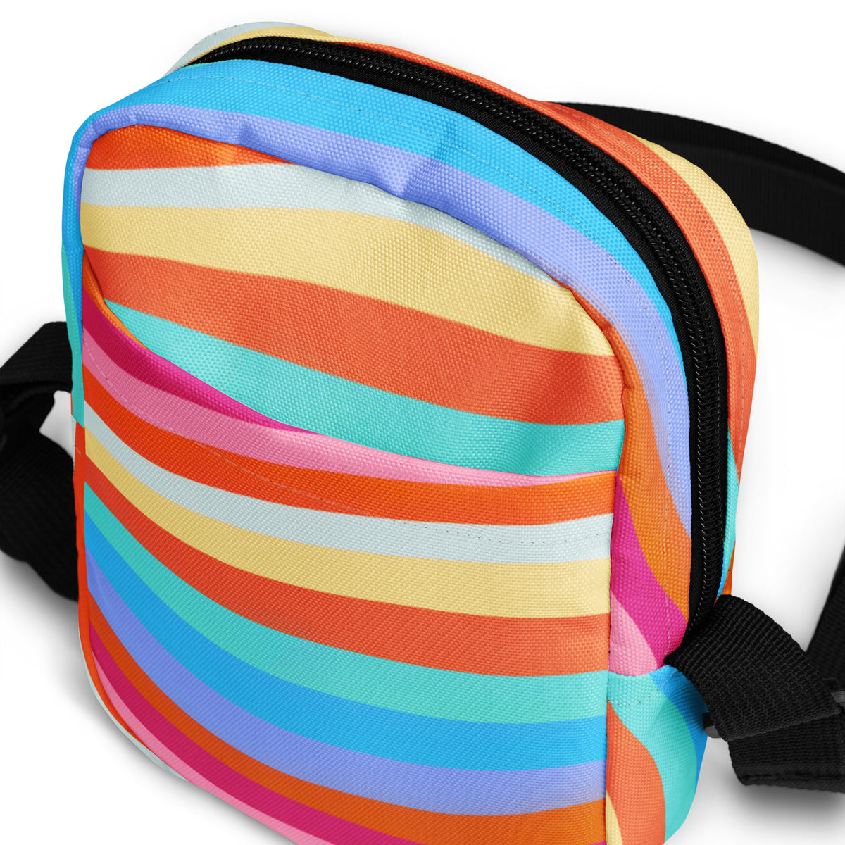 Colorful Sand Striped Crossbody Bag – Water Resistant Mini Purse With Adjustable Strap & Pockets