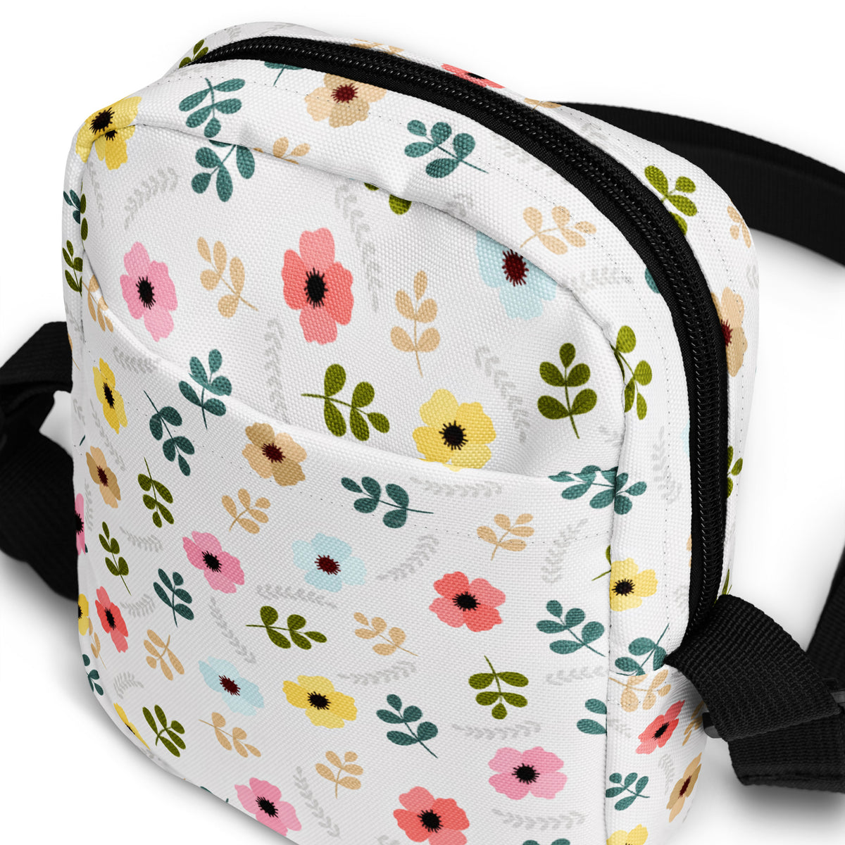 Colorful Wildflower Crossbody Bag – Water Resistant Mini Purse With Adjustable Strap & Pockets