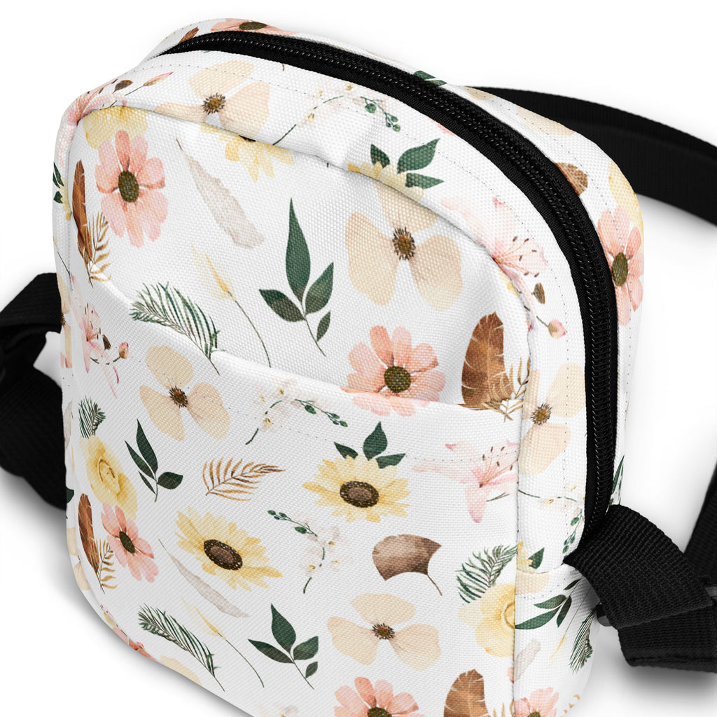 Boho Floral Crossbody Bag – Water Resistant Mini Purse With Adjustable Strap & Pockets