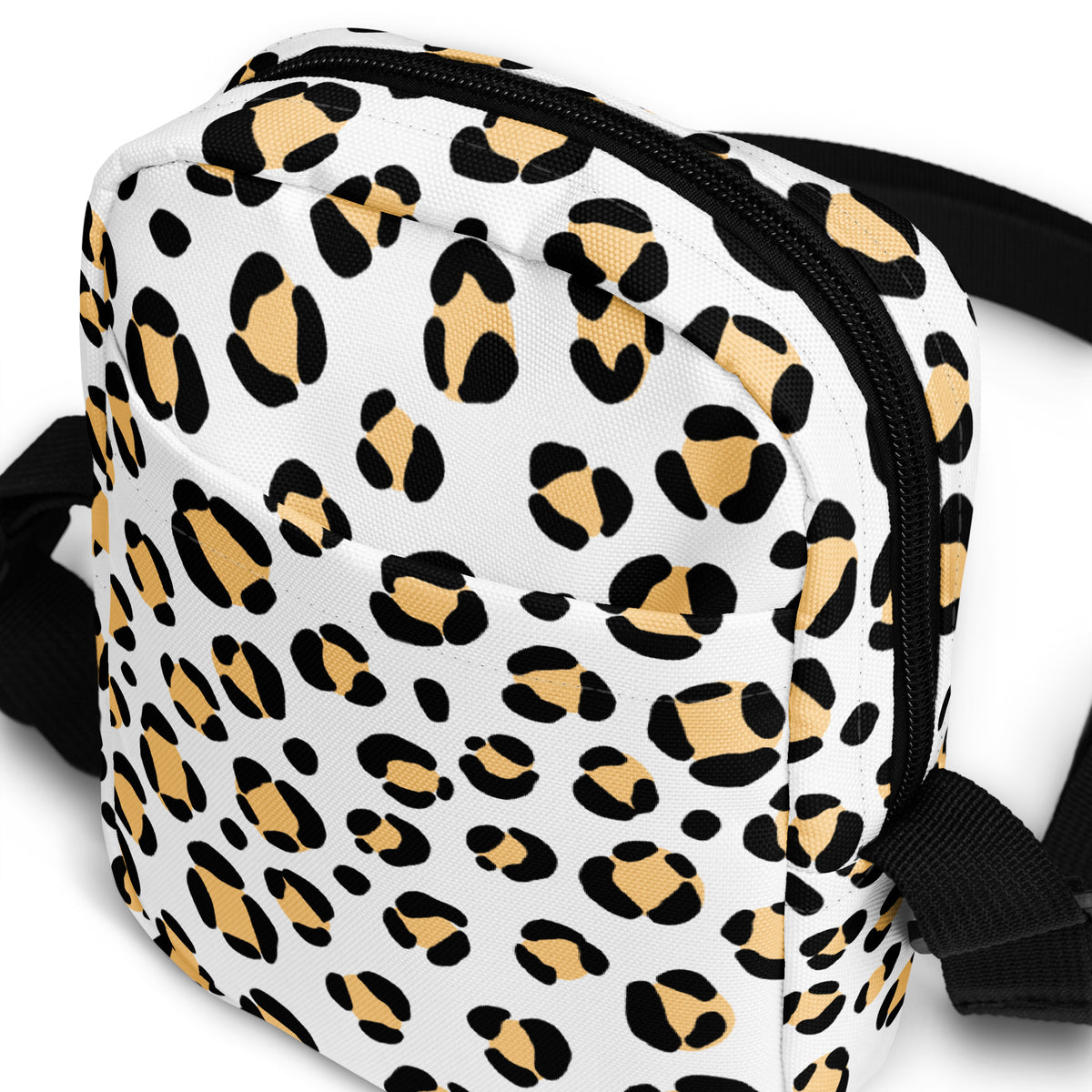 Yellow Spotted Leopard Crossbody Bag – Water Resistant Mini Purse With Adjustable Strap & Pockets