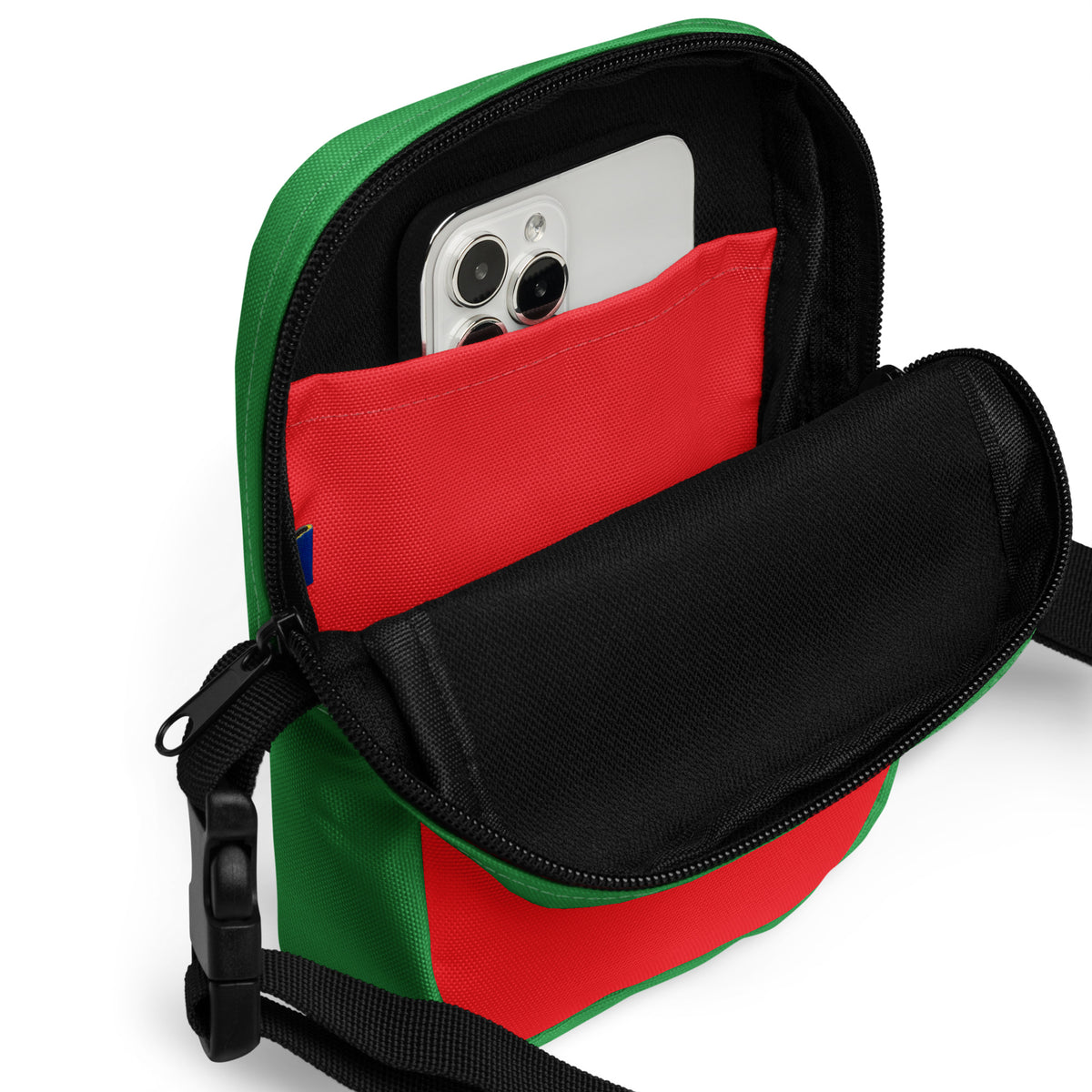 Girls Red & Green Christmas Crossbody Bag – Water Resistant Mini Purse With Adjustable Strap & Pockets