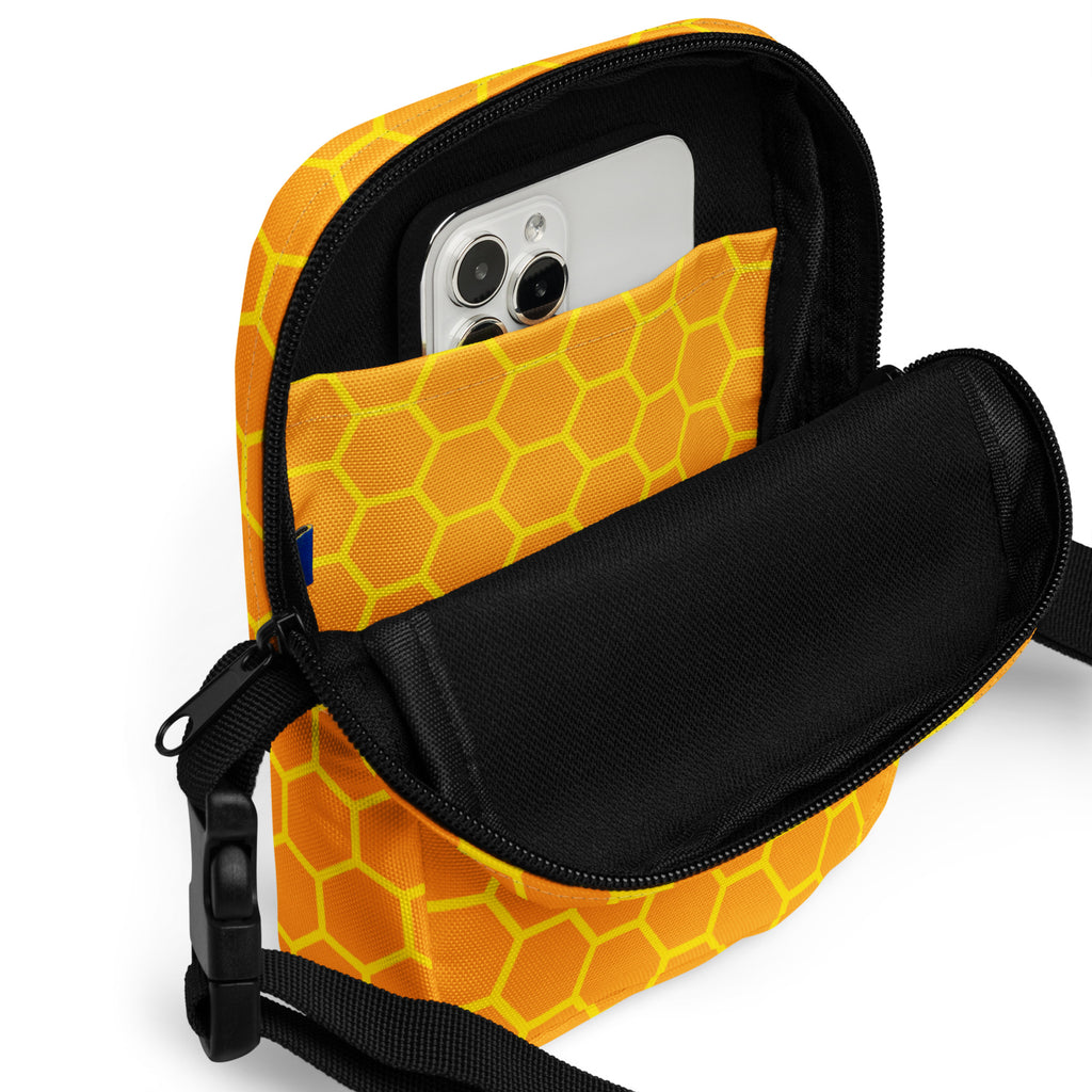 Honeycomb Crossbody Bag – Water Resistant Mini Purse With Adjustable Strap & Pockets