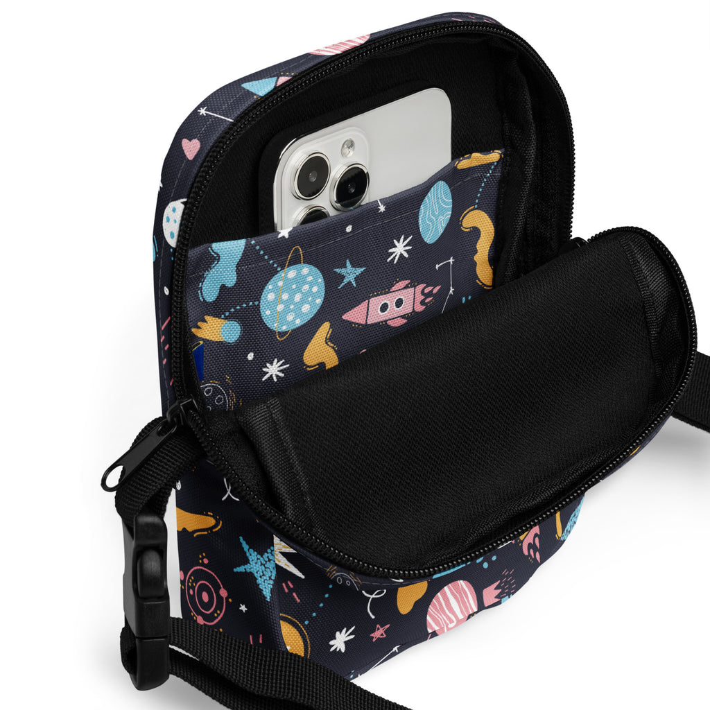 Girls Outer Space Crossbody Bag – Water Resistant Mini Purse With Adjustable Strap & Pockets