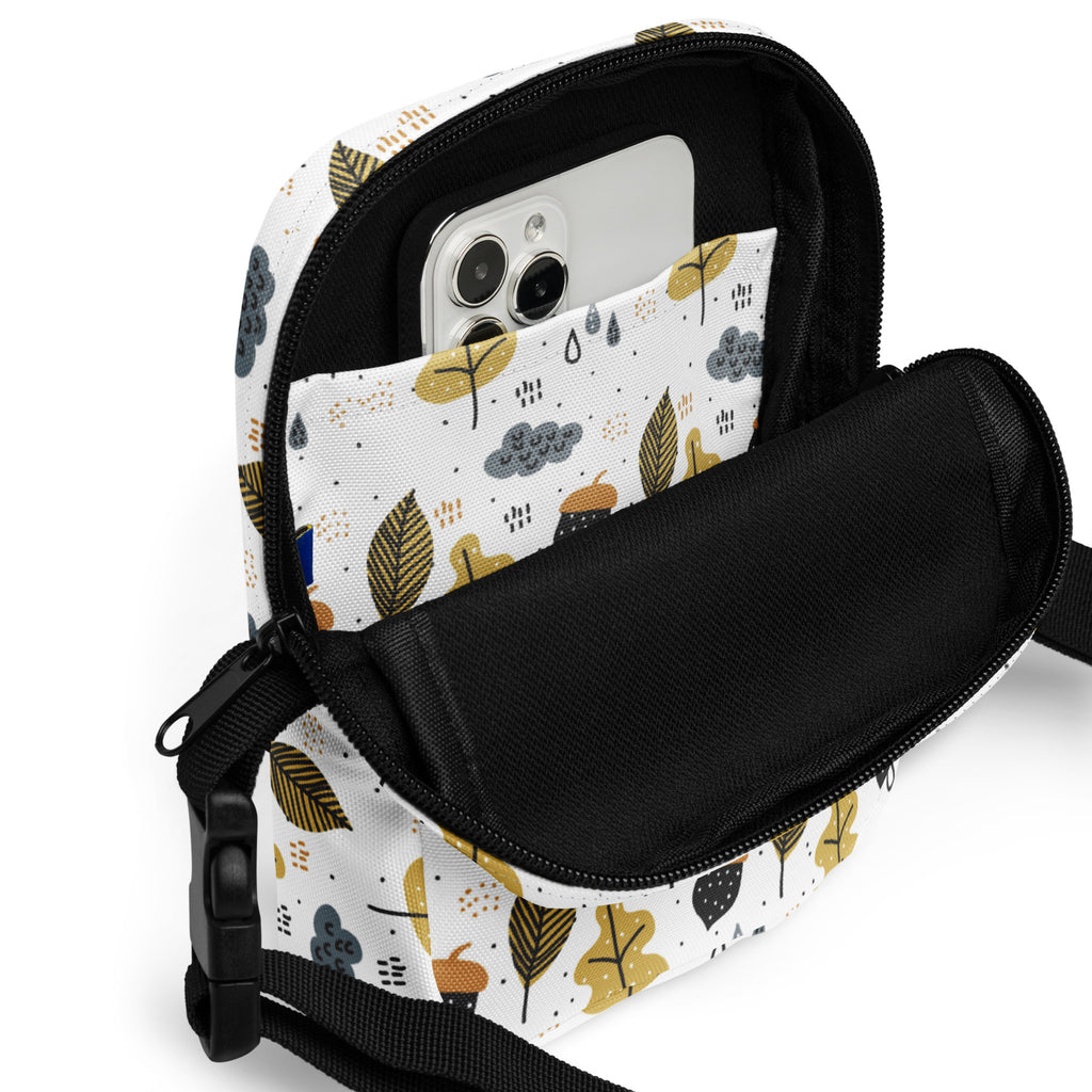 Fall Leaves Crossbody Bag – Water Resistant Mini Purse With Adjustable Strap & Pockets