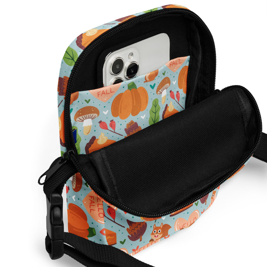 Cute Fall Crossbody Bag – Water Resistant Mini Purse With Adjustable Strap & Pockets