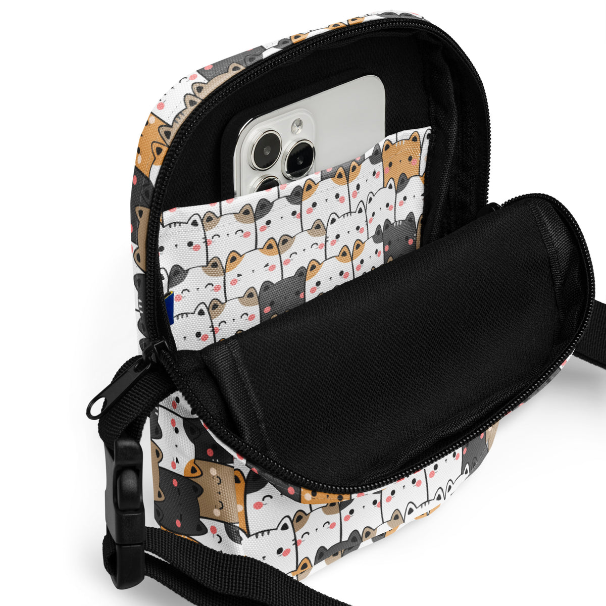 Kawaii Cat Crossbody Bag – Water Resistant Mini Purse With Adjustable Strap & Pockets