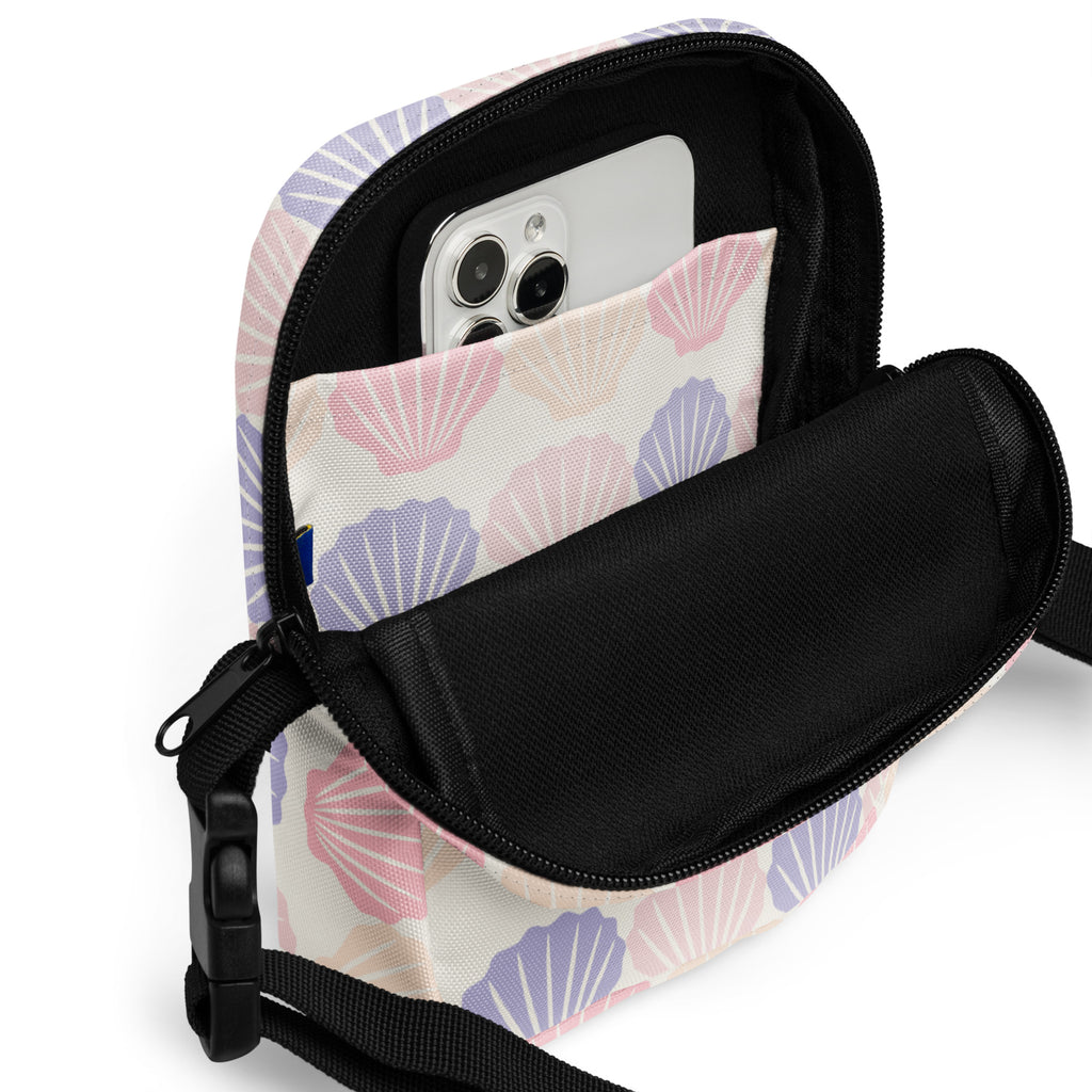 Colorful Pastel Seashell Crossbody Bag – Water Resistant Mini Purse With Adjustable Strap & Pockets
