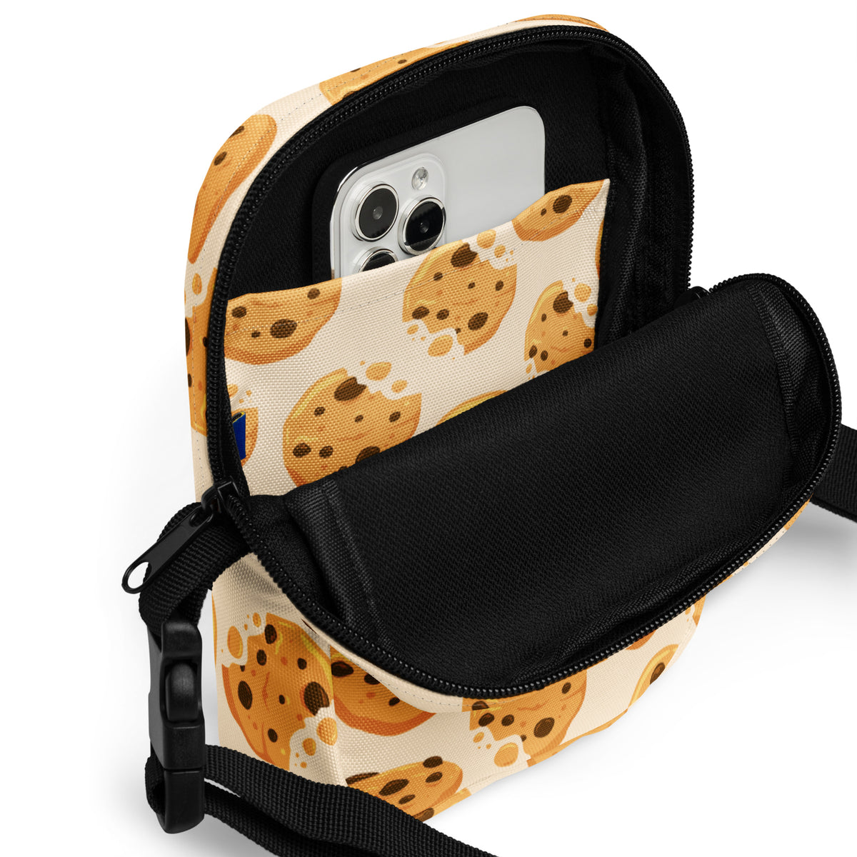 Chocolate Chip Cookies Crossbody Bag – Water Resistant Mini Purse With Adjustable Strap & Pockets (Copy)