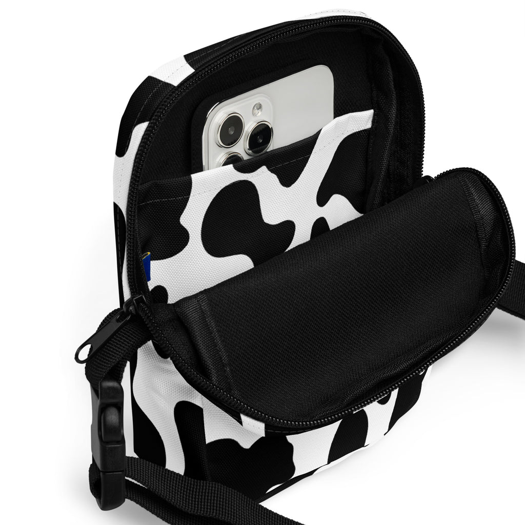 Cow Print Crossbody Bag – Water Resistant Mini Purse With Adjustable Strap & Pockets