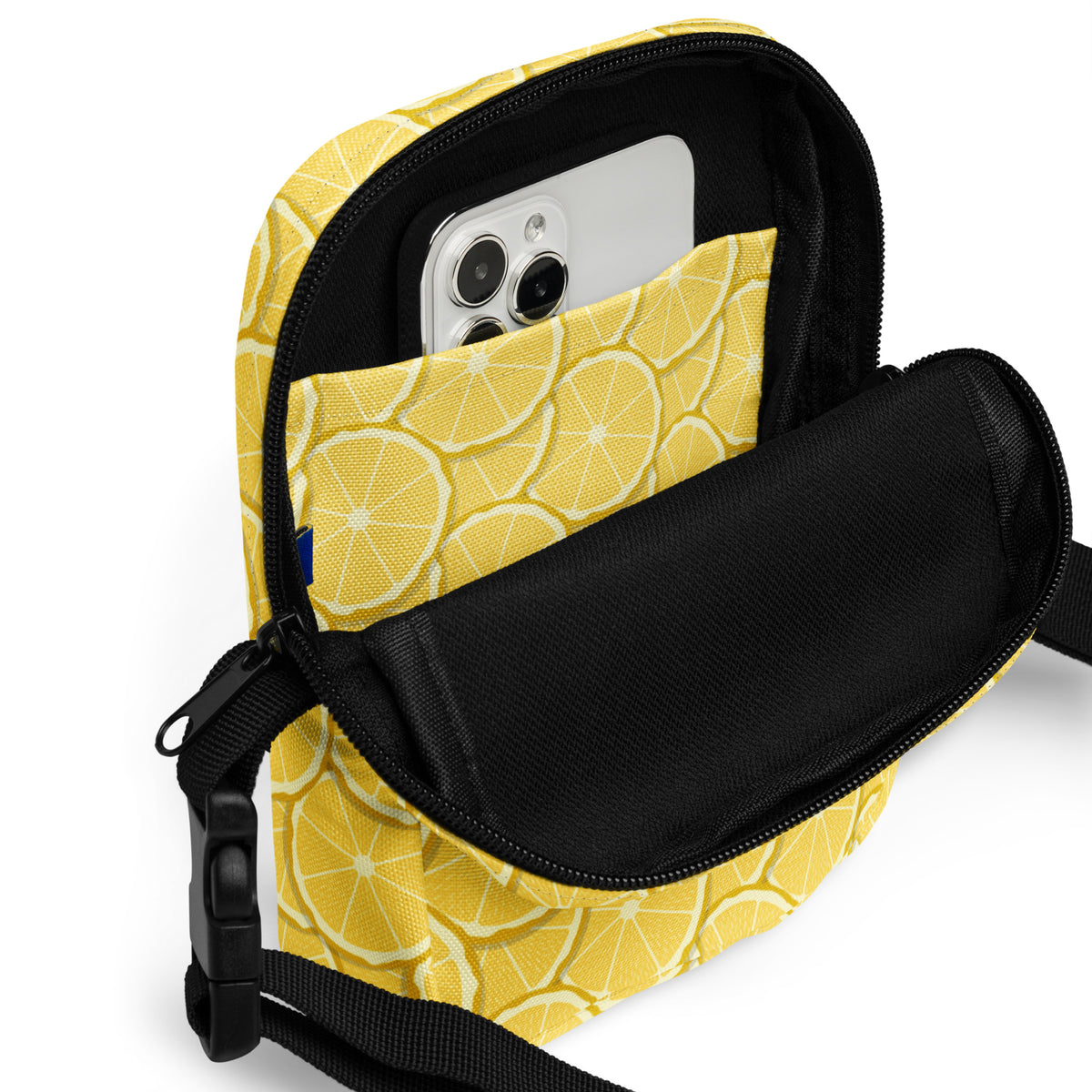 Lemon Slice Crossbody Bag – Water Resistant Mini Purse With Adjustable Strap & Pockets