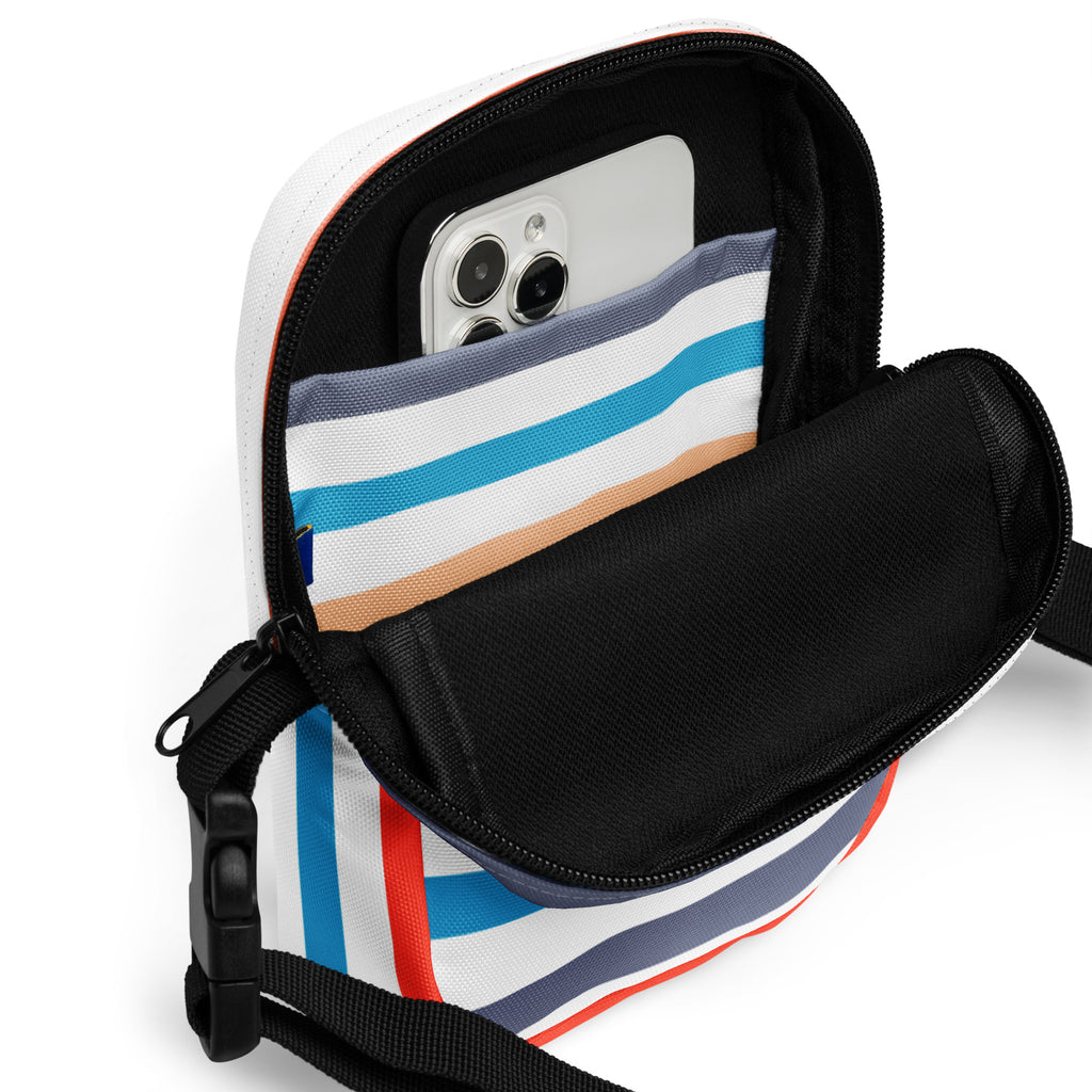 Girls Colorful Striped Crossbody Bag – Water Resistant Mini Purse With Adjustable Strap & Pockets