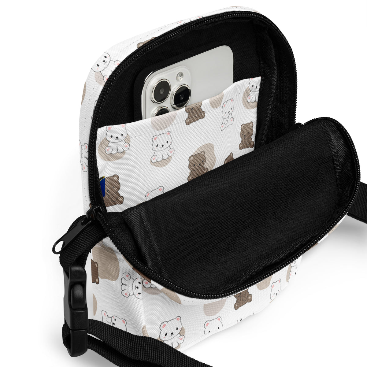 Teddy Bear Crossbody Bag – Water Resistant Mini Purse With Adjustable Strap & Pockets