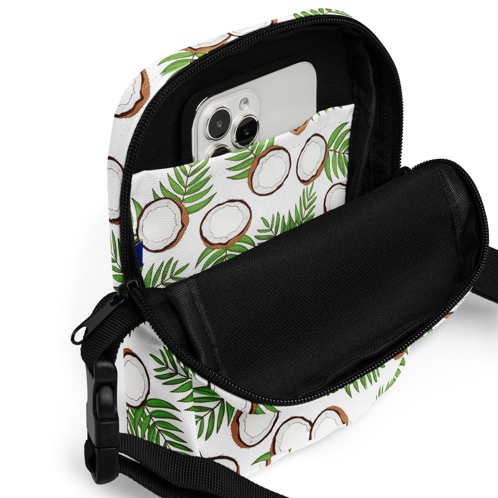 Coconut Crossbody Bag – Water Resistant Mini Purse With Adjustable Strap & Pockets