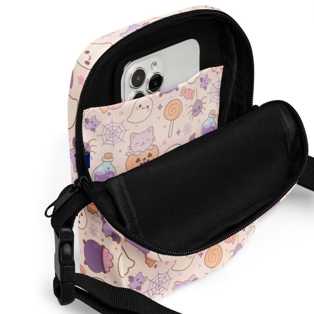 Pastel Halloween Crossbody Bag – Water Resistant Mini Purse With Adjustable Strap & Pockets