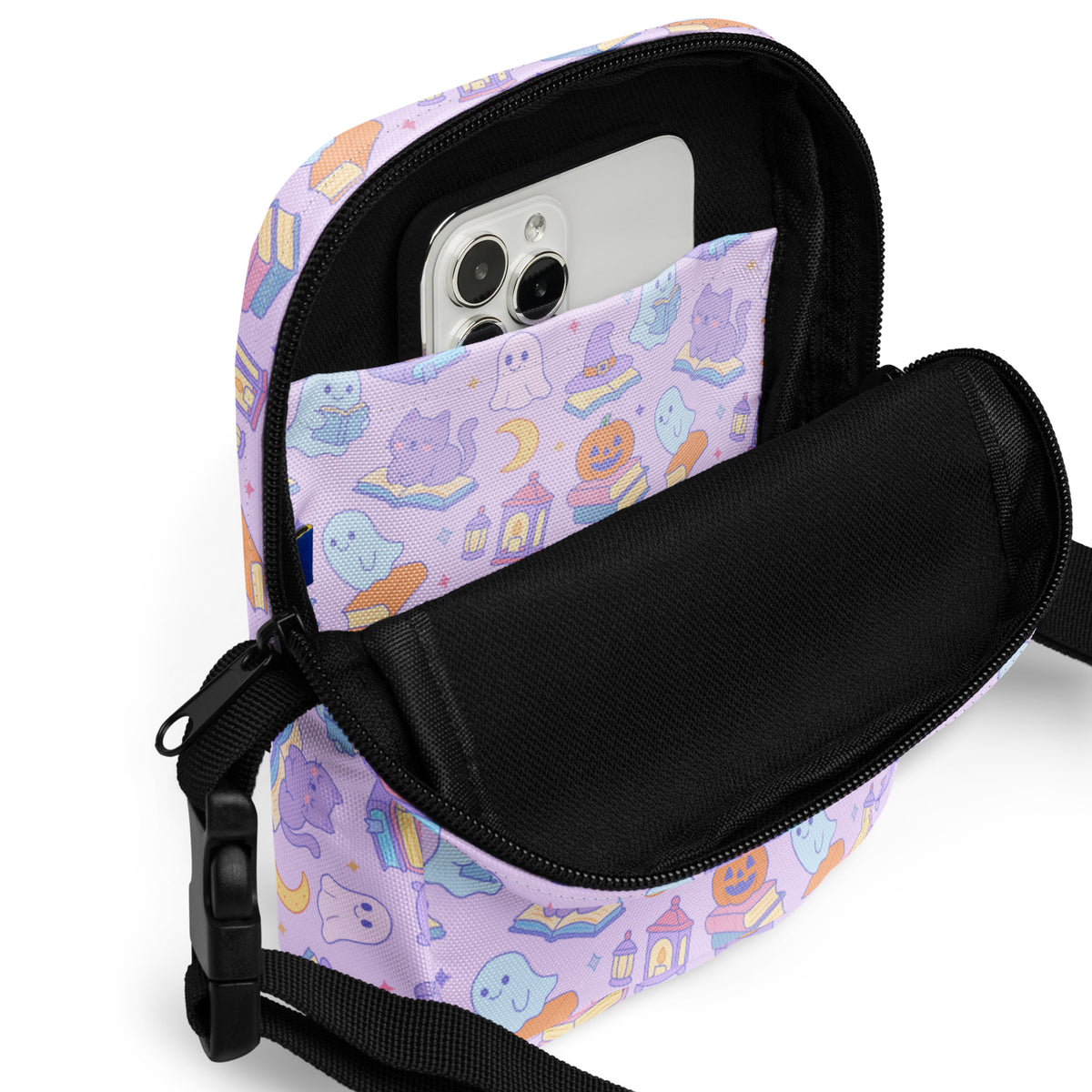 Book Themed Halloween Crossbody Bag – Water Resistant Mini Purse With Adjustable Strap & Pockets