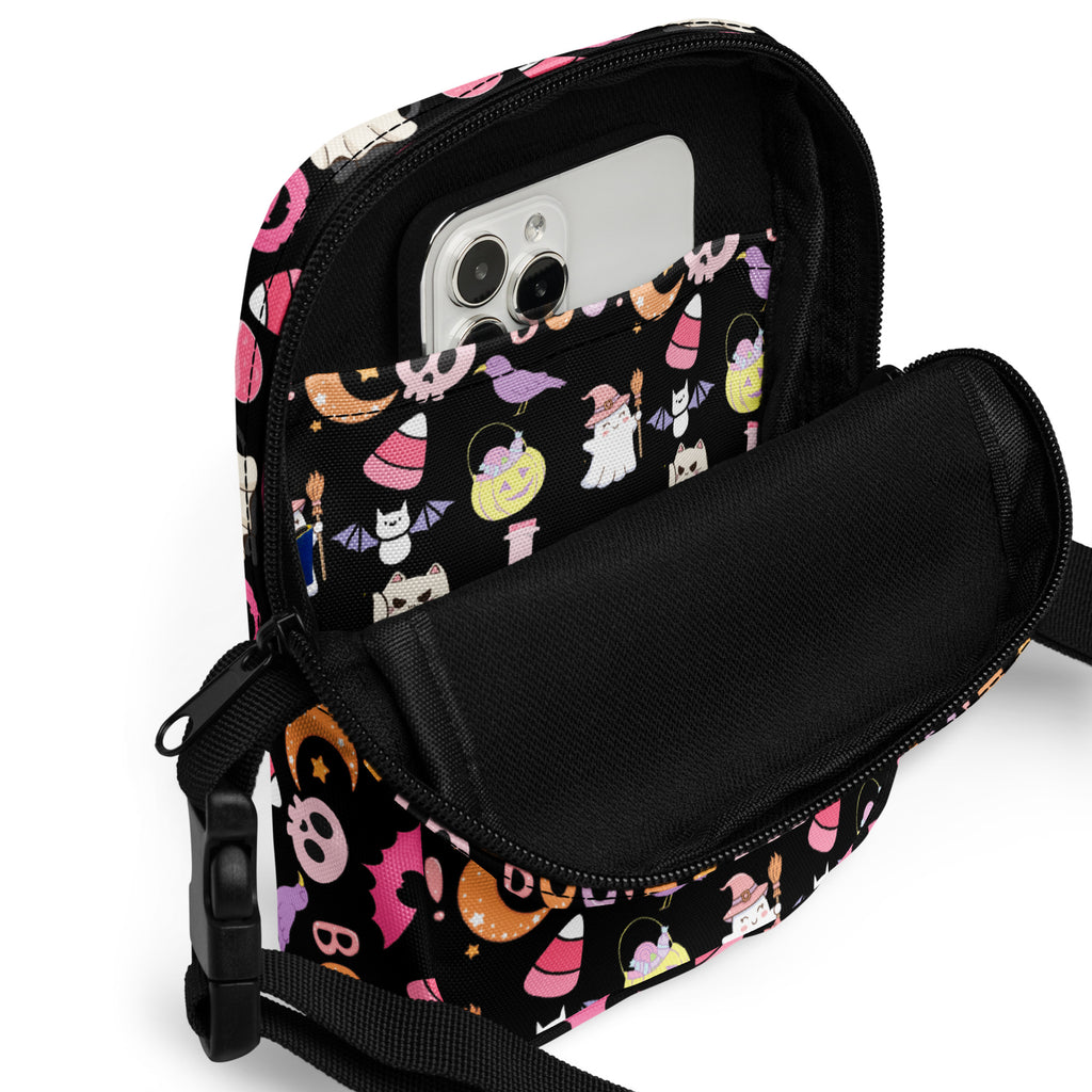 Girls Cute Halloween Crossbody Bag – Water Resistant Mini Purse With Adjustable Strap & Pockets