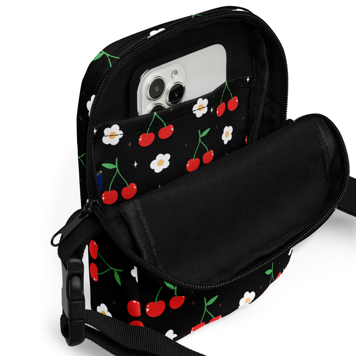 Cherry Crossbody Bag – Water Resistant Mini Purse With Adjustable Strap & Pockets