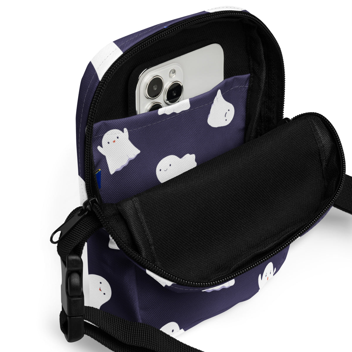 Girls Cute Ghost Crossbody Bag – Water Resistant Mini Purse With Adjustable Strap & Pockets