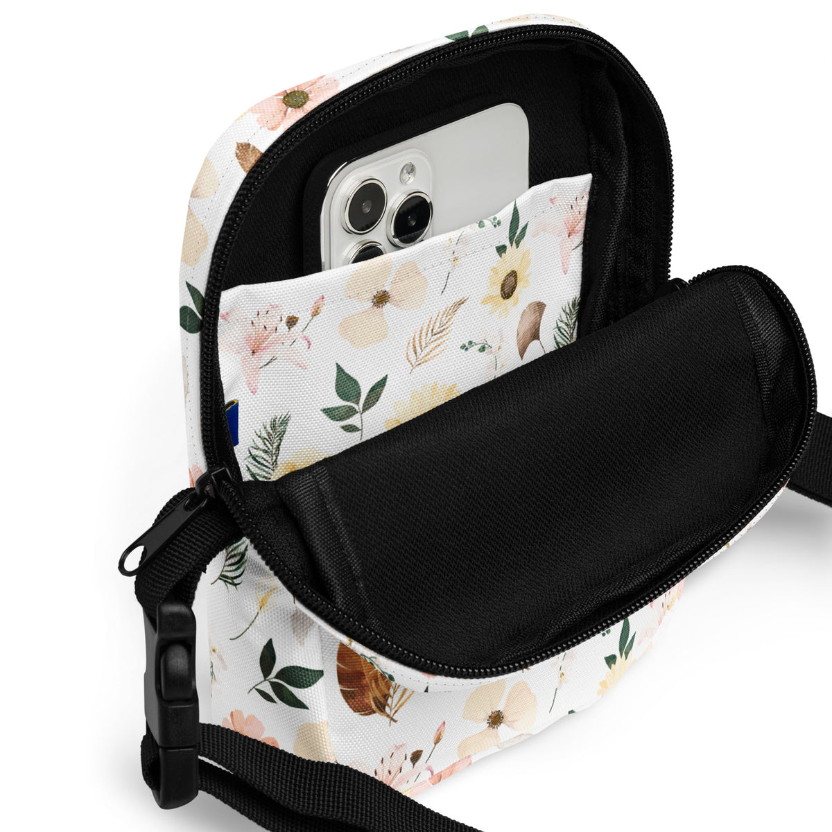 Boho Floral Crossbody Bag – Water Resistant Mini Purse With Adjustable Strap & Pockets