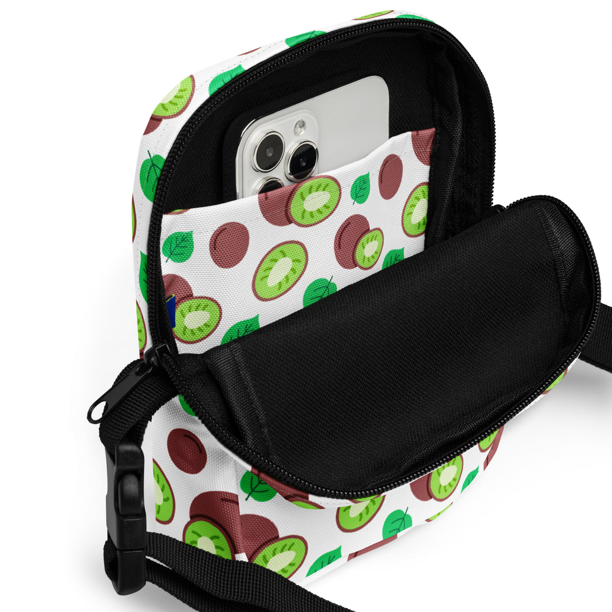 Kiwi Fruit Crossbody Bag – Water Resistant Mini Purse With Adjustable Strap & Pockets