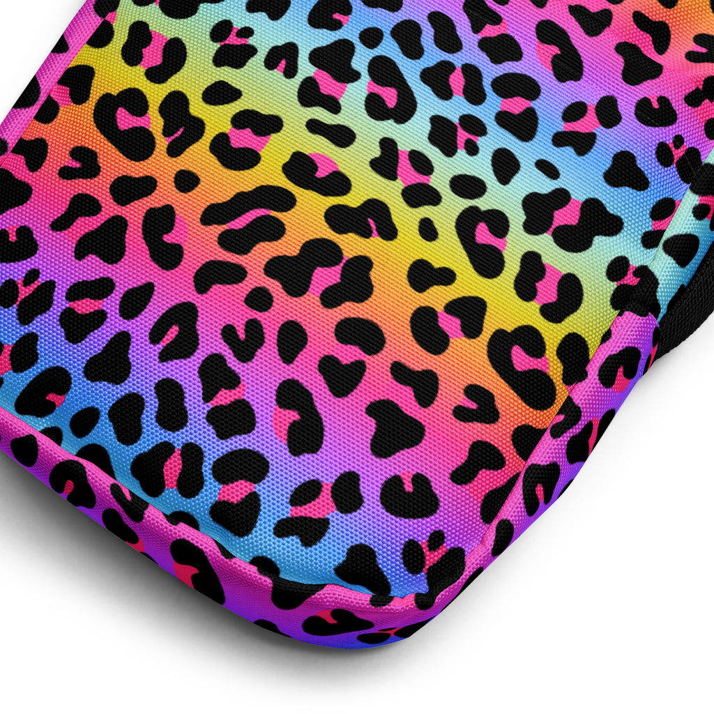Girls Rainbow Leopard Crossbody Purse